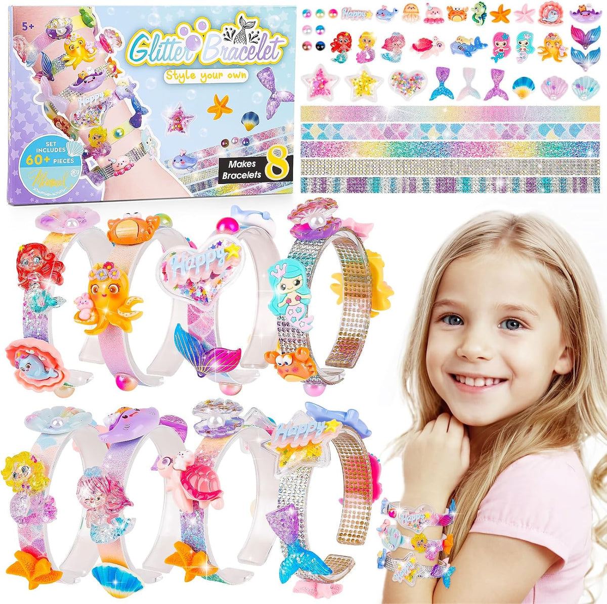 Friendship Bracelet Making Kit for Girls Toys Crafts for Kids Ages - Mermaid