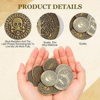 Misdary memento mori challenge coins in classic style copper finish with medallion box - view 13
