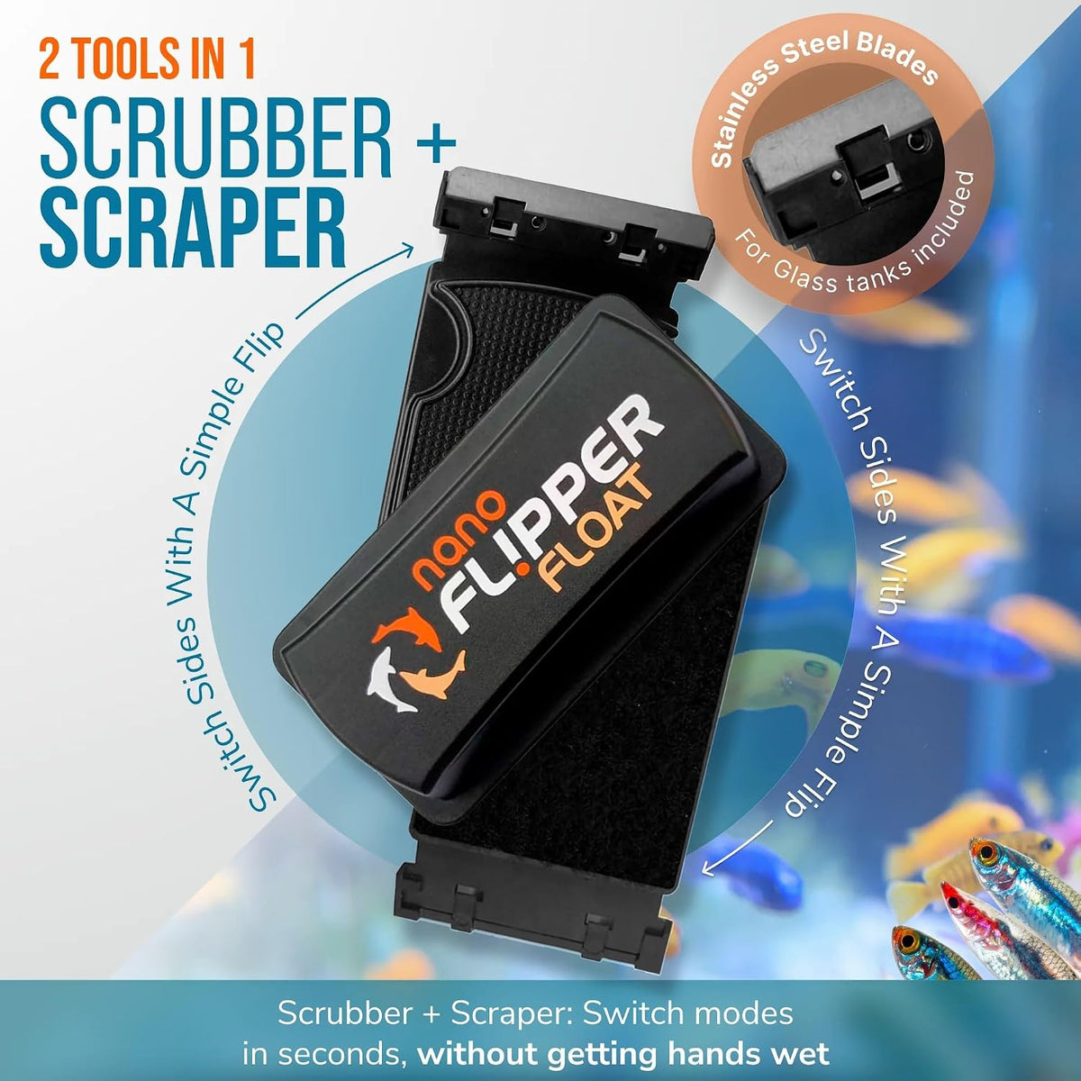 FLIPPER Float Standard Magnetic Aquarium Cleaner - Nano - up to 1/4" - image 3