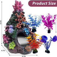PINVNBY Coral Aquarium Decorations Small Fish Tank Decorations - L，4 PCS water plants - image 3