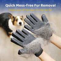 Pet Hair Removal Glove with 255 Silicone Tips for Dogs & Cats - Gray - image 3