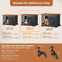 VOPEAK 40" Farmhouse Dog Crate Furniture, Heavy Duty Dog Cage for Medium Large Dogs, Dog Crate Dog Kennel Indoor with Double Doors, Chew Resistant End Table for Bedroom Living Room, Black