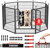 Dog Playpen Outdoor, 16 Panels 40" High Metal Dog Fence with Gate – Essentials for Dogs - 8 Panels 40"H-B
