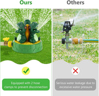 MoKo green dinosaur water sprinkler for kids with 360 degree spray - view 8
