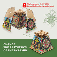 iDventure CluePuzzle Pyramid of the Sun 3D birch wood puzzle box with Aztec design - view 6