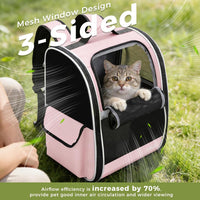 Lekereise Dog Carrier Backpack for Small Medium Dogs Cats up to 18 lbs - Pink / M-Mesh Window - image 2