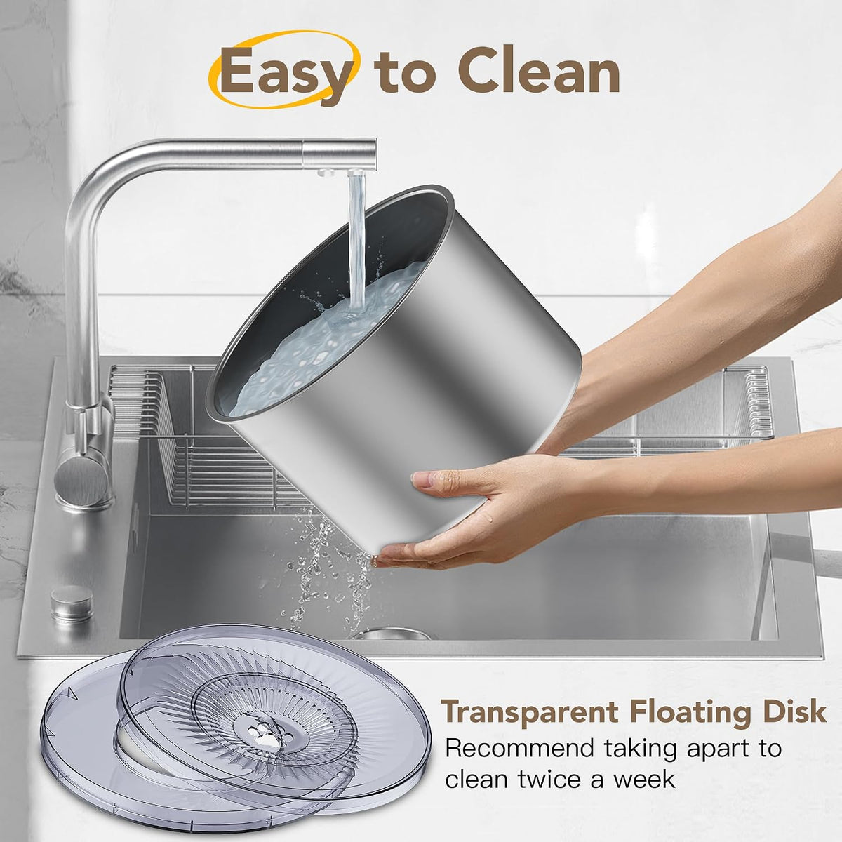 6.5L Stainless Steel Dog Water Bowl - Grey / 4.5L - image 4