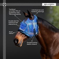 Kensington UV Fly Mask with Fleece Trim - Protective Mask with Dual Ear Opening Size: Small Color: 500-Desert Sand