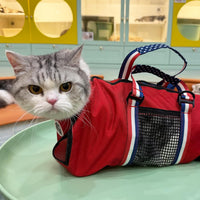 Cinf Cat Restraint Grooming Bag - M Size–Fits most adult cats (8–12 lbs) / Red Flag - image 2