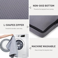 KSIIA Washable Dog Bed for Crate Waterproof for Medium Dogs - Light Grey / 35.0"L x 22.0"W x 3.0"Th - image 2