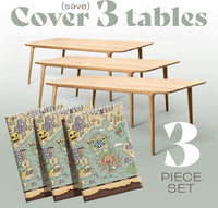 FUN RACCOON pirate party tablecloth with vintage treasure map and pirate ships print - view 12