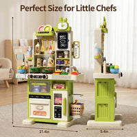 33.8IN Kids Kitchen Playset with Sound & Light - Green - image 2