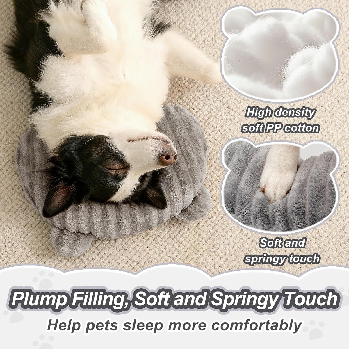 Dog Calming Pillow, Soft and Neck-Friendly - X-Large ( 17" × 10" ) / Gray - image 3