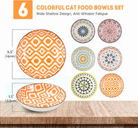 Cat Food Bowl, Kitten Bowls Set - Boho–6 Pack - image 2