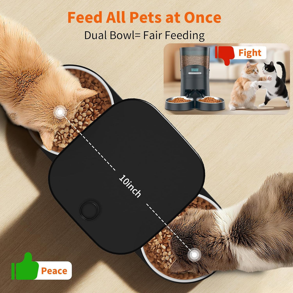 HoneyGuaridan Automatic Cat Feeder for 2 Cats - S25D - image 2