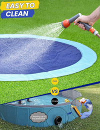 Splash Pad Non-Slip Dogs Cool Sprinkler Pool Extra Large Splash Pads – Fun for Kids & Family - 97 inch - image 2