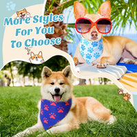 50 Pcs Halloween Dog Bandanas Bulk - 19.7 x 13.8 x 13.8 inch / Blue Paw Print / 50 - image 2