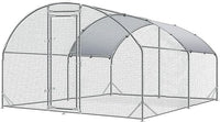 4ever2buy Large Metal Chicken Coop with Run Walk-in Poultry Cage Chicken Runs House Pen Cage Dome Roofed Chicken Coops with Anti-Ultraviolet Cover for Outdoor Yard Farm Use 9.5'W x 12.9'L x 6.3'H