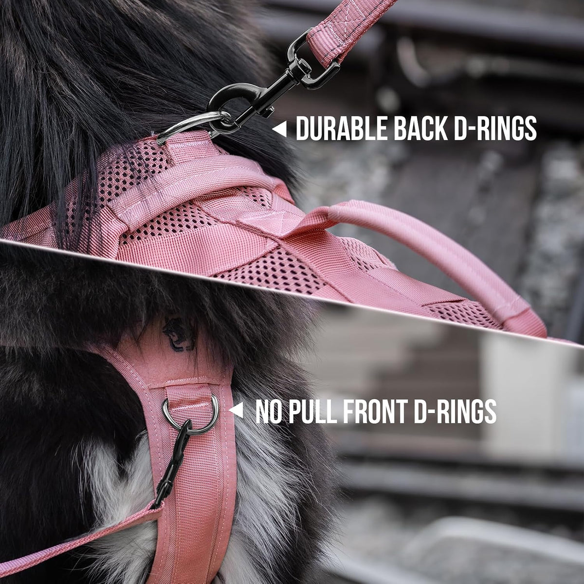 OneTigris No Pull Tactical Dog Harness for Medium Dogs - Pink / S - image 4
