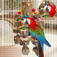 Macaw Toys Extra Large Parrot Toys Natural Wood Bird Chewing Toys - B: Wire Link, Pepper Wood - image 4