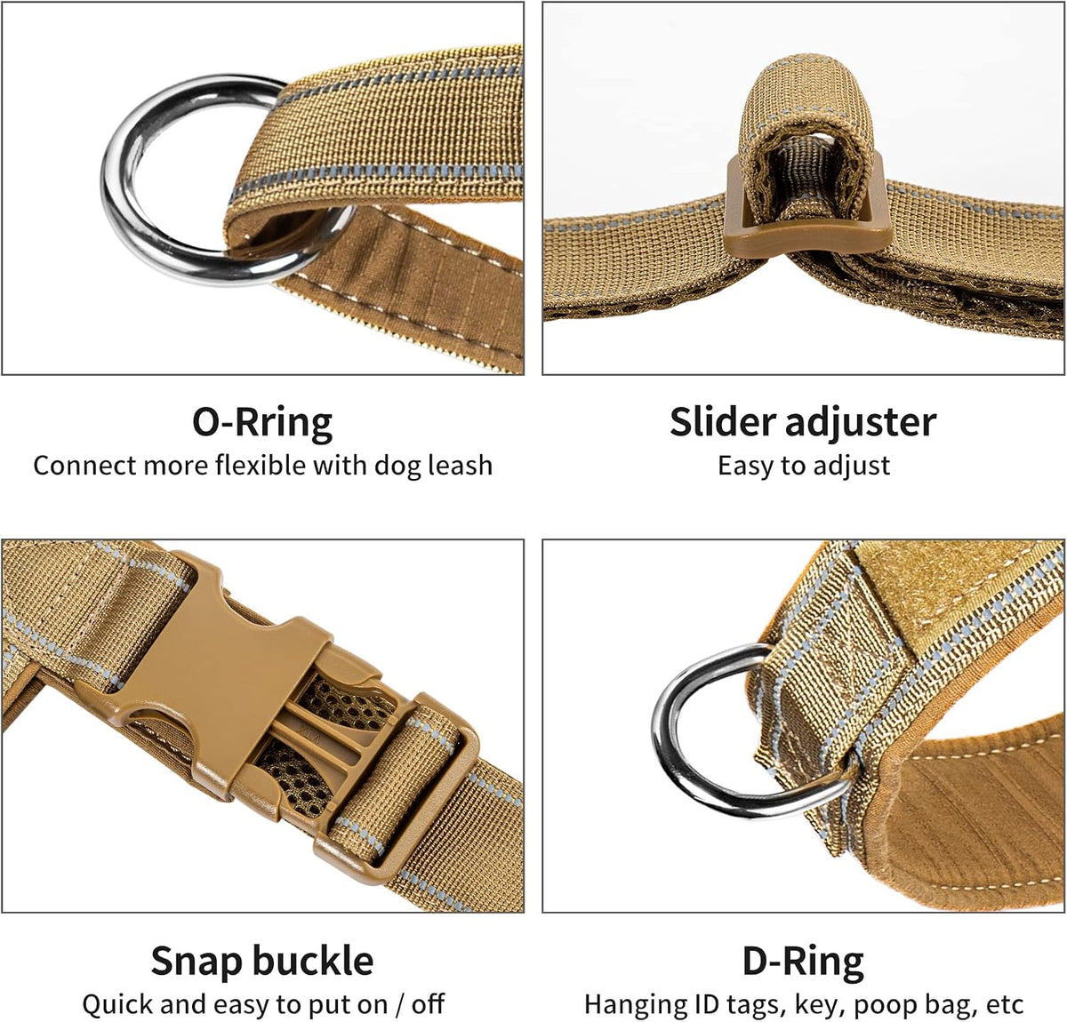 Annchwool No Pull Dog Harness with Soft Padded Handle - XL / Brown Set - image 3