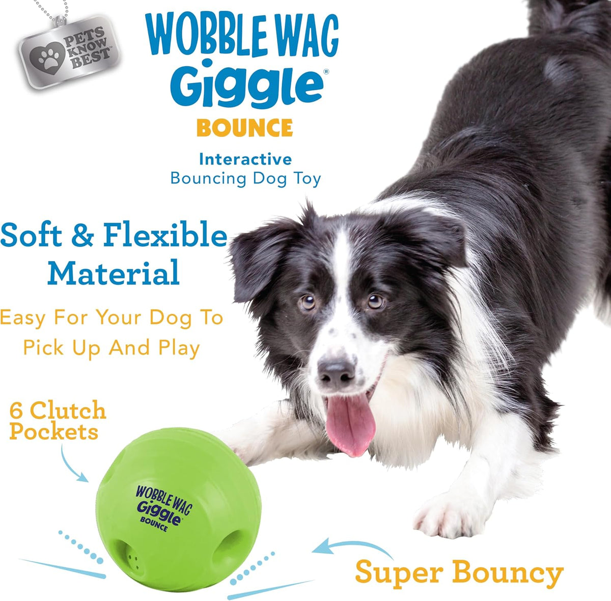 Wobble Wag Giggle Ball, Interactive Dog Toy - Bounce - image 3