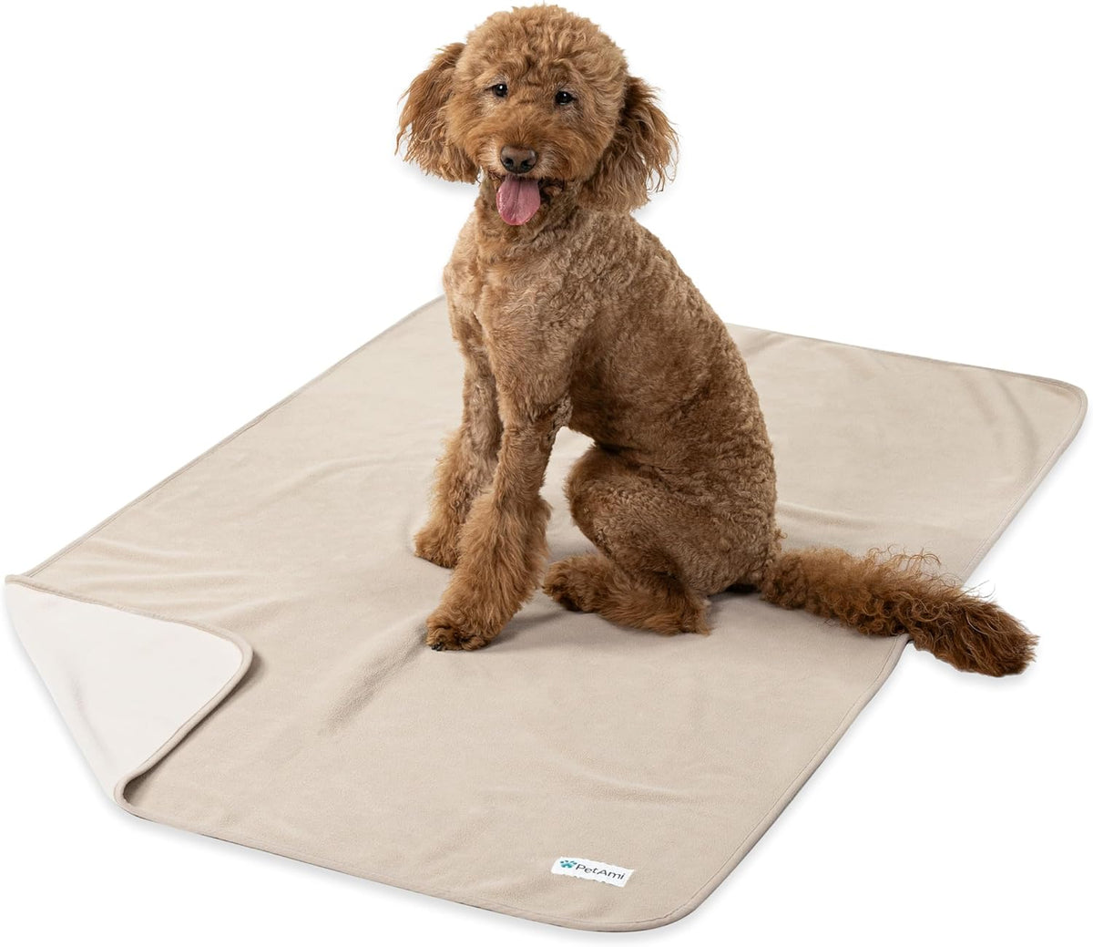 PetAmi Waterproof Dog Blanket, Leakproof Pee Proof Cat Blanket - Taupe/Beige / Large (40x60)