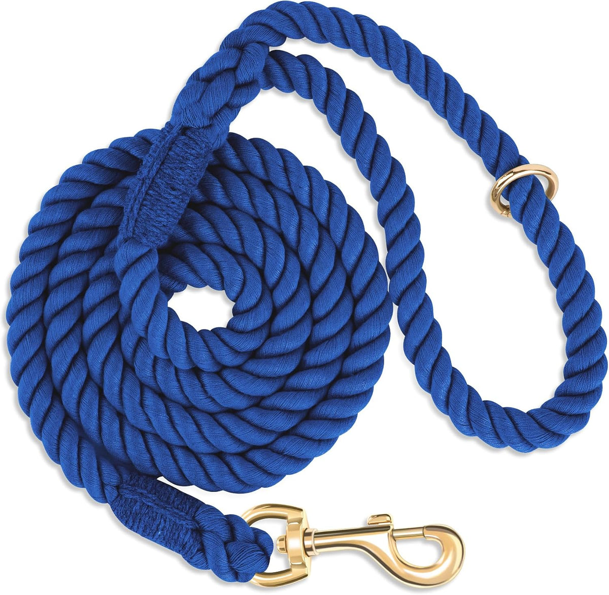 5 FT Handmade Rope Dog Leash for Small Medium and Large Dogs – Essentials for Dogs - 5FT x 1/2in (Pack of 1) / Navy Blue