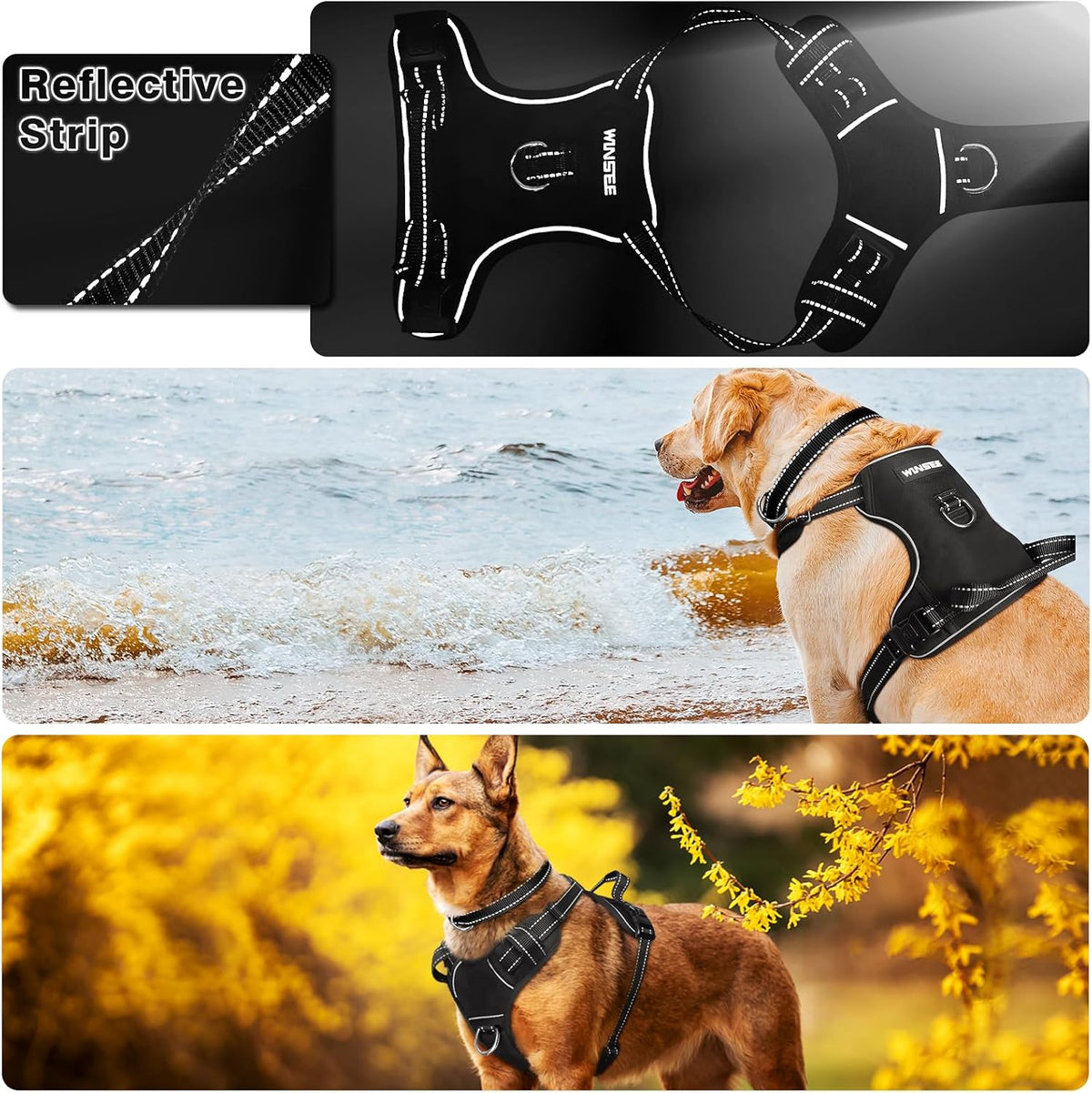 WINSEE Dog/Pet Harnesses No Pull with Dog Collar - X-Large / Black - image 3