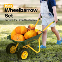 VIVOHOME kids wheelbarrow with two wheels, metal frame and plastic shovel - view 6
