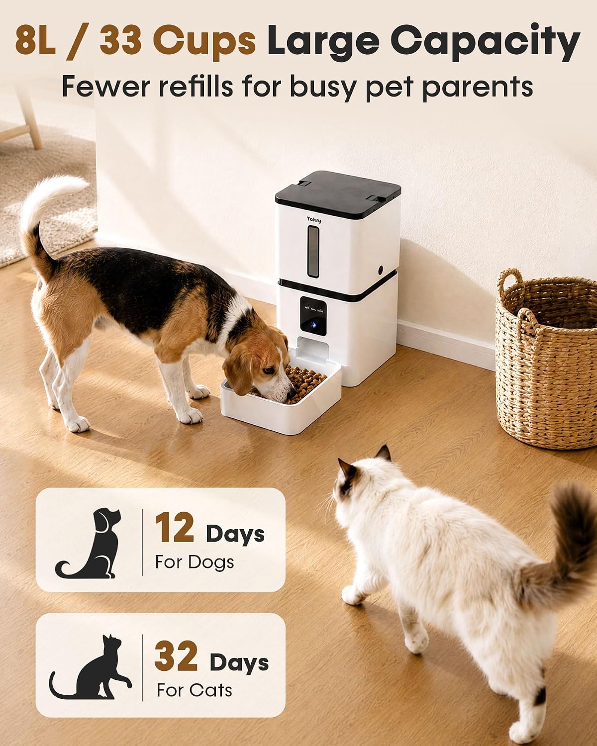 Yakry Automatic Dog Feeder with Camera - 8L - image 2