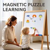 Dotimo 30-piece magnetic vehicle puzzle with cars, trucks and large printed names - view 14