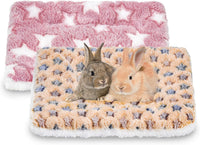 YedsIntu 2 pack washable guinea pig bed mats, 13.7 x 10.6 inch coral fleece