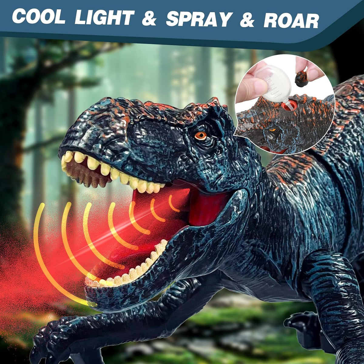 Sunrad Remote Control Dinosaur Toys for Kids Boys 3-5 4-7 8-12 Year - Blue - image 2