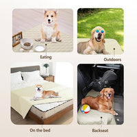 gogobunny 100% Double-Sided Waterproof Dog Bed Cover Pet Blanket Sofa Couch Furniture Protector for Puppy Large Dog Cat, Reversible (32x53 Inch (Pack of 1), Dark Cream/Light Cream)