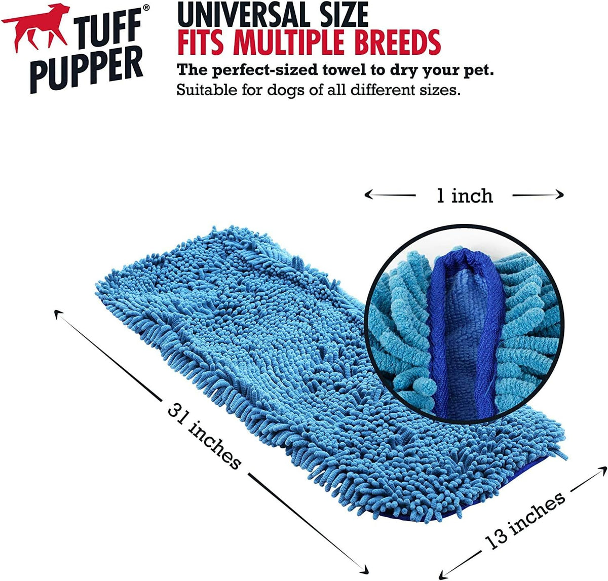 Tuff Pupper Quick Dry Towel for Dogs - Blue - image 3