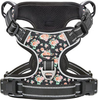 Timos Dog Harness, No-Pull Pet Harness with 2 Leash Clips, 3 Snap Buckles Adjustable Soft Padded Dog Vest, Reflective No-Choke Pet Oxford Vest with Easy Control Handle for Small Medium Large Dogs