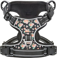 Timos Dog Harness, No-Pull Pet Harness with 2 Leash Clips, Adjustable Soft Padded Dog Vest, Reflective Outdoor Pet Oxford Vest with Easy Control Handle
