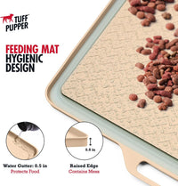 Tuff Pupper 36x24 XXL Dog Feeding Mat for Food and Water - Beige / XX-Large - 36" x 24" - image 3