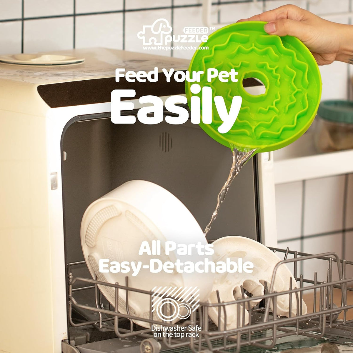 Slow Feeder Dog Bowl for Large Dogs with Non-Slip Base - M / Light Green - image 3