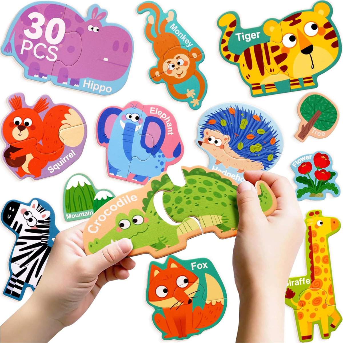 Dotimo 30-piece magnetic vehicle puzzle with cars, trucks and large printed names - view 3