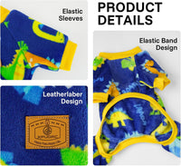 Cow Dog Sweater, Dog Winter Clothes for Small Medium Dogs Girl Boy Fleece Pet Pajamas for Winter - Blue Dino / XX-Large(Chest:21.7-23.6") - image 4