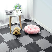 qqpp EVA Rubber 18 Tiles Interlocking Puzzle Foam Floor Mats - 18 Tiles / 2 Black, Gray - image 3