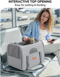 Morpilot Cat Carrier Soft for Large Medium Cats and Puppy up to – Essentials for Dogs - Light Gray / 16.5"L x 11.0"W x 11.0"H - image 2