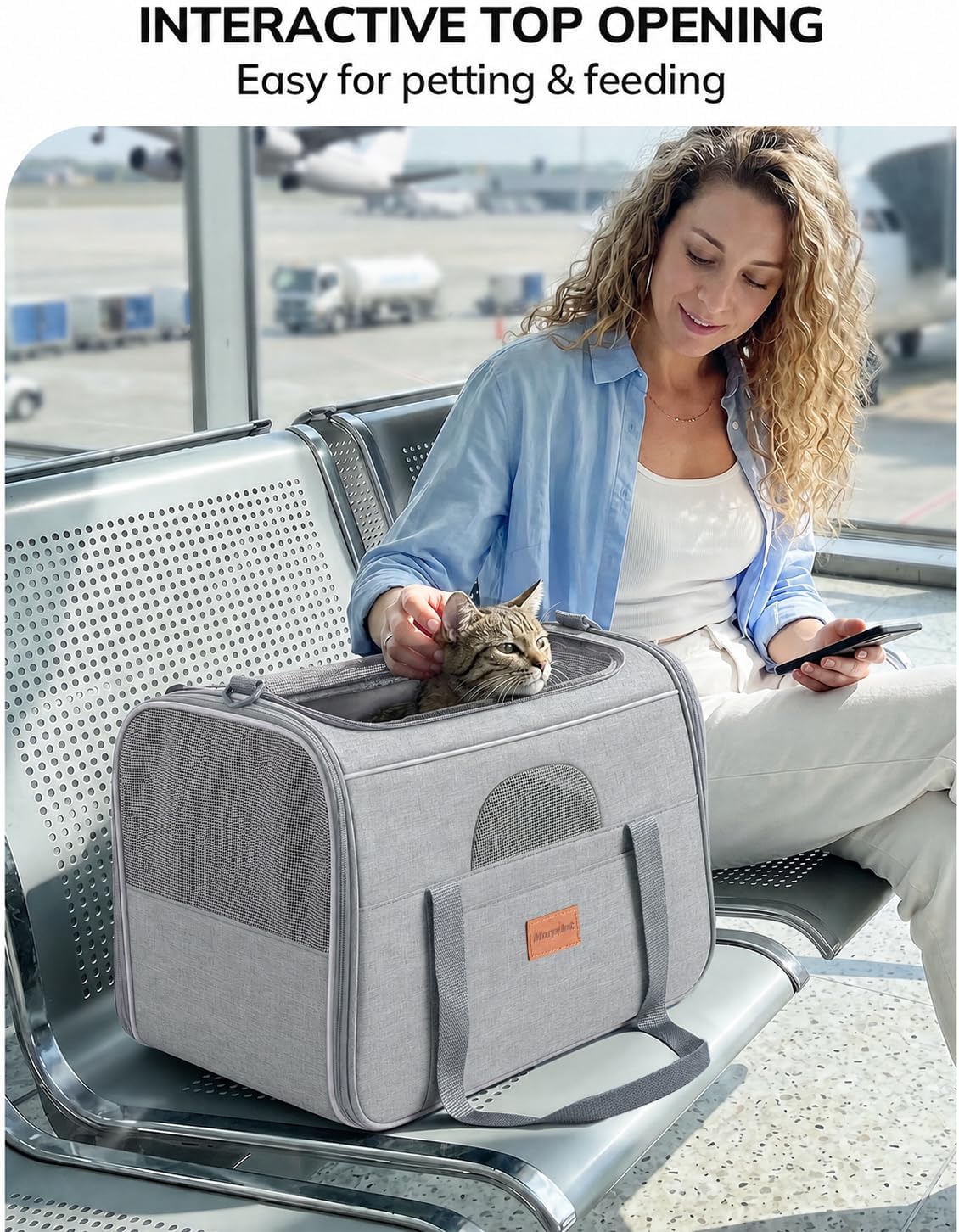 Morpilot Cat Carrier Soft for Large Medium Cats and Puppy up to – Essentials for Dogs - Light Gray / 16.5"L x 11.0"W x 11.0"H - image 2