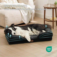 Bedsure L Plus Orthopedic Dog Bed for Large Dogs - Washable Dog Cat Bed Waterproof, L Plus Big Comfort Dogs Couch Sofa with Washable Removable Cover, Pet Bed with Nonskid Bottom, Black, 38"