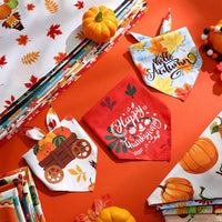 Pack of 60 Thanksgiving fall dog bandanas in 30 patterns made of polyester - view 3