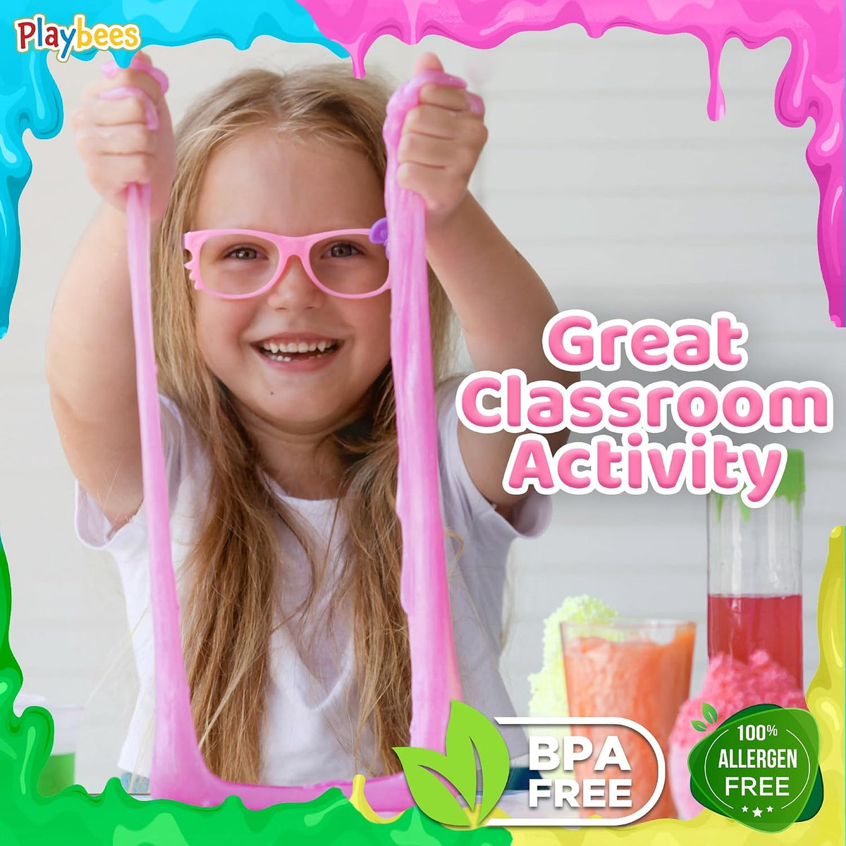 Playbees Glow in the Dark Slime, Neon Goo Party Favors for Kids - 24 Pack - image 2