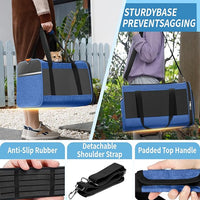 Pet Carrier Large Cats 20 lbs Top Load/Soft Sided Small Dog Travel Carriers/Collapsible Carrier Bag for Medium Cat Puppy/Sturdy Transport Carriers Long Trips/Medium Cats 15 pounds Blue