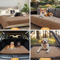 Luciphia Waterproof Couch Cover for Dogs - Light Brown+khaki / 40" x 50" - image 4